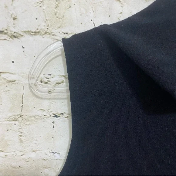 Ann Taylor LOFT Black Ribbed Stretch Mock Neck Sleeveless Top - Picture 2 of 4